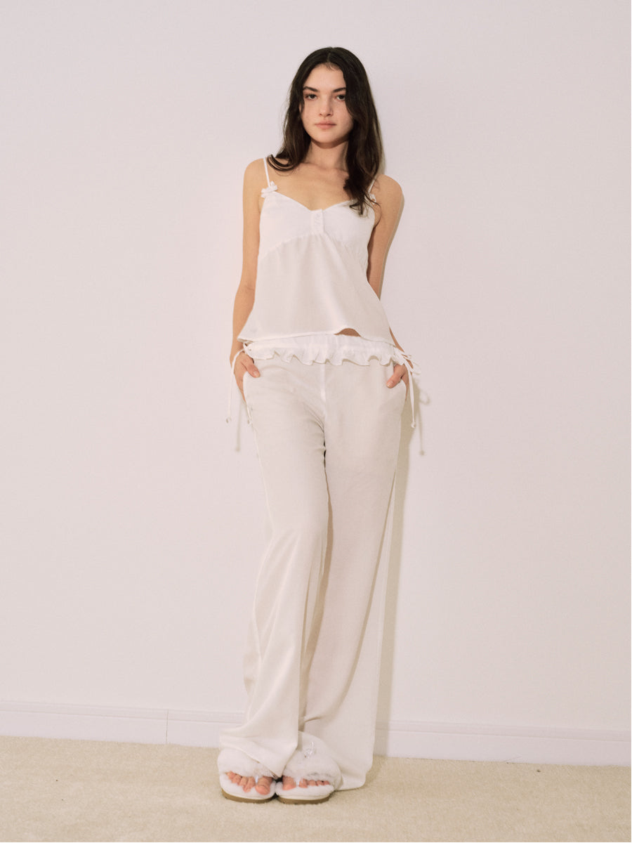 White Floundered Pants