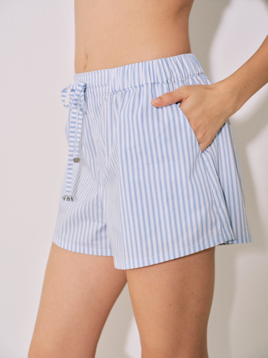 Blue Striped Shorts