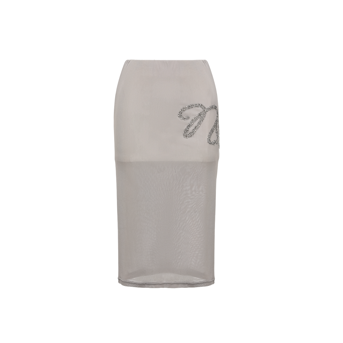 Grey mesh perspective hot diamond skirt