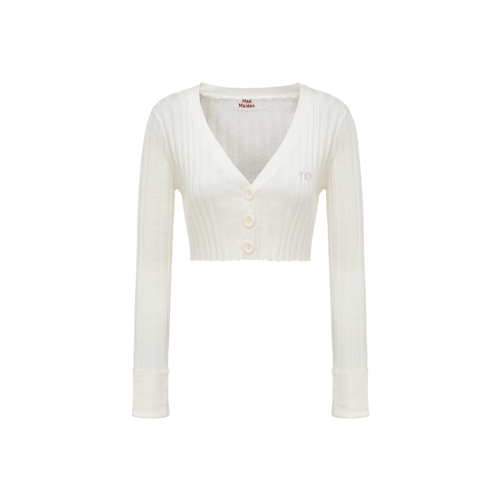 White knitted cardigan