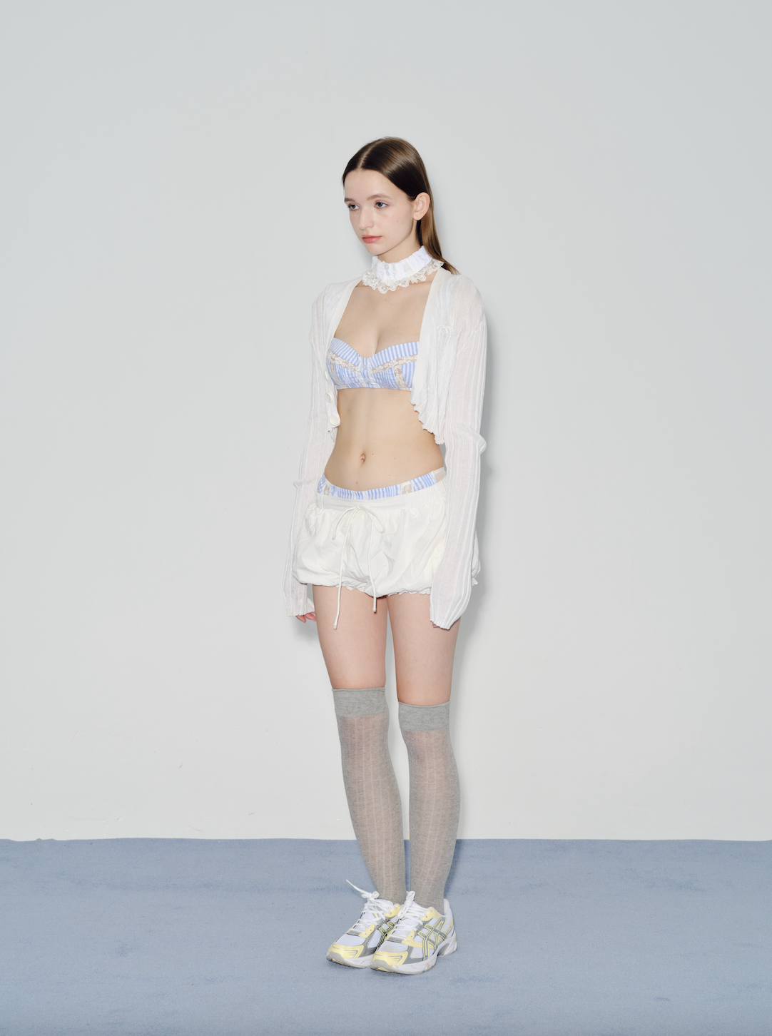 White knitted cardigan