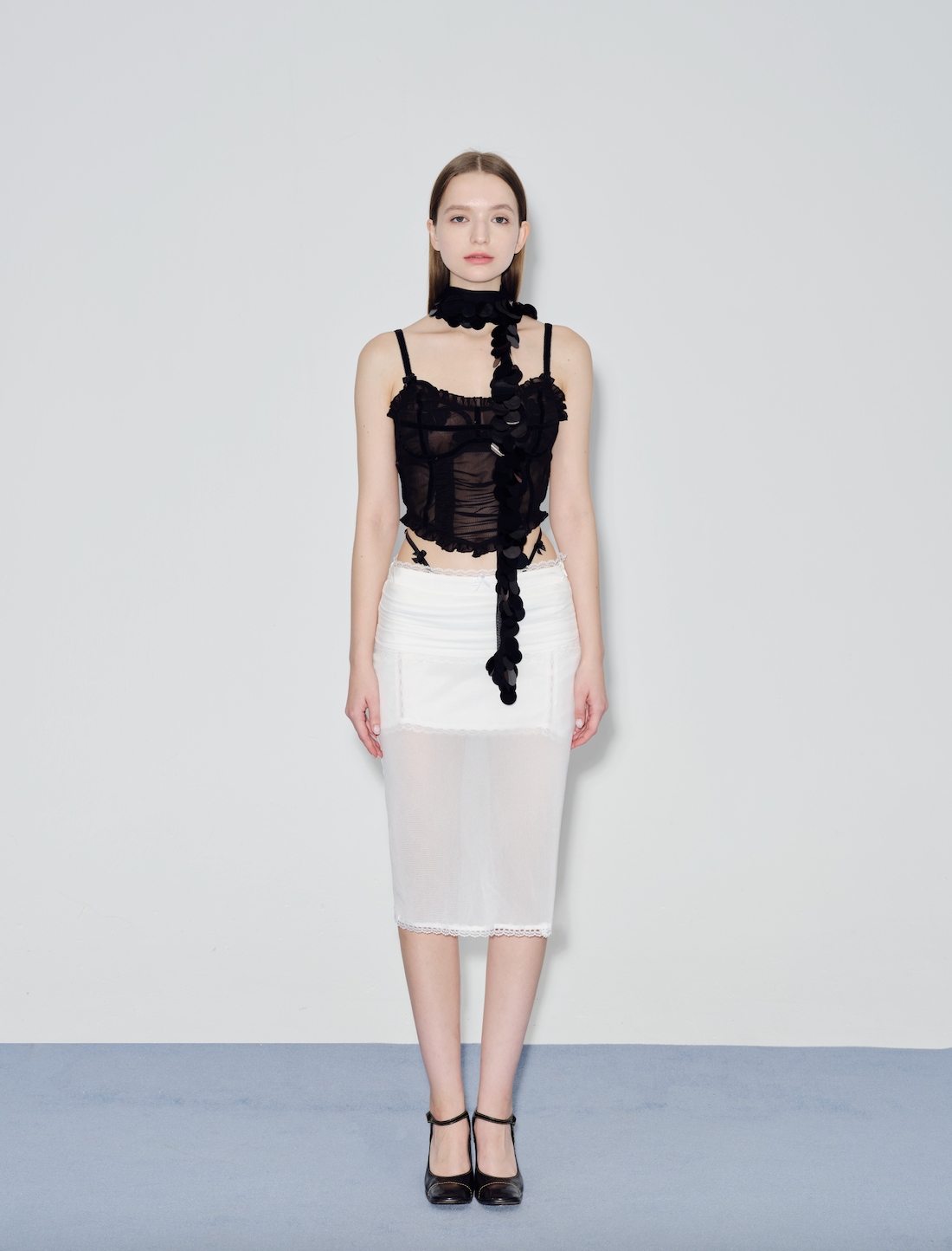 White Mesh Skirt