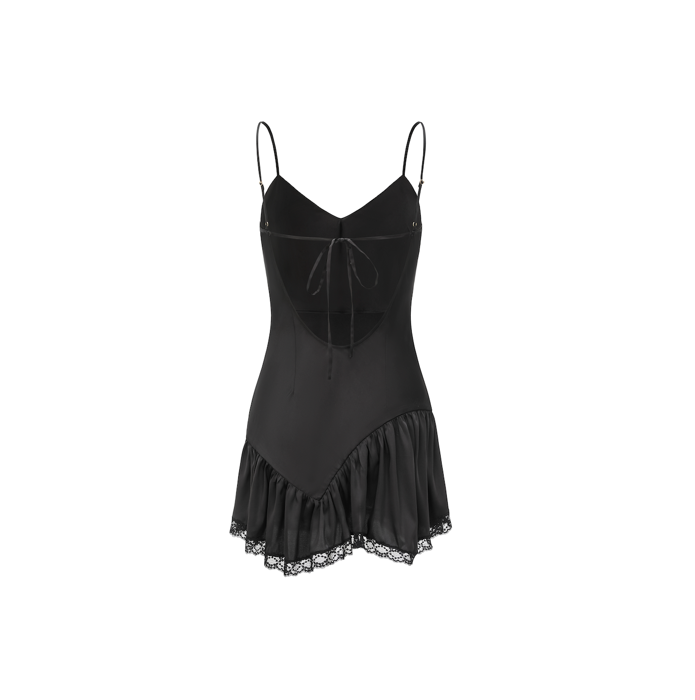 Black Silk Irregular Pattern Nightdress