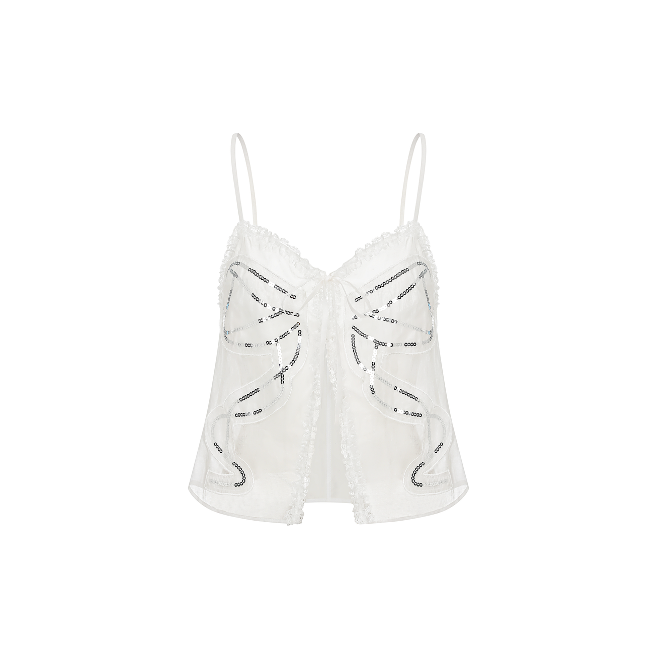 Semi-Transparent Embroidered Bow Set